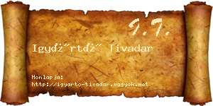 Igyártó Tivadar névjegykártya